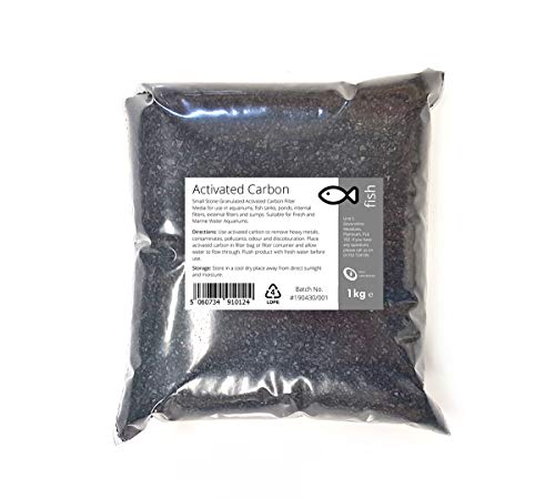 Intralabs Medios de Filtro de Agua de carbón Activado, Piedra Ultra porosa pequeña, Negro, 1 kg