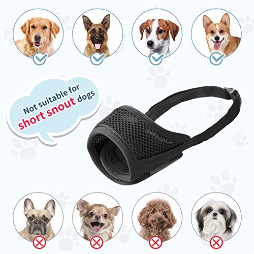IREENUO Bozales para Perros con Lazo Ajustable Tela Suave de Malla Transpirable Prevenir para Morder, Ladrar y Comer