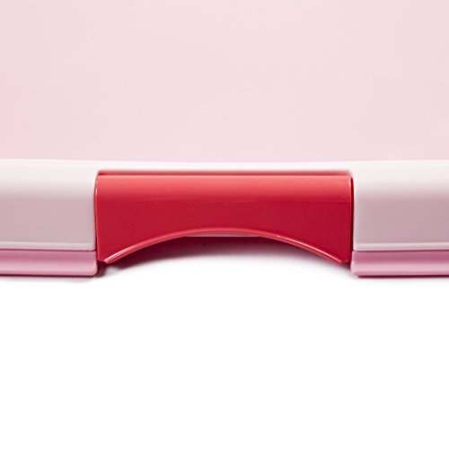 Iris Ohyama, Soporte para almohadilla de adiestramiento / bandeja de adiestramiento para cachorros, cierre con 2 pestillos, soporte para almohadilla de 45 x 33 cm - Pet Tray FT-495 - Rosa
