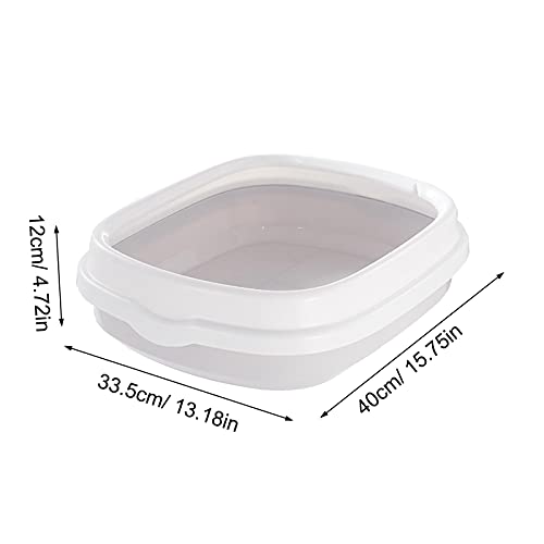 Jayehoze Arenero para Gatos, Gato Caja De Arena con Borde Berto, Bandeja Higiénica Gatos Gatitos Aseo Arenero Abierto para Mascotas Gatos Bandeja Sanitaria Plástica Standard