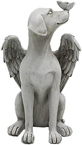 JeeKoudy Gato Perro ángel Tumba Marcador, Gato durmiendo con alas de ángel, Perro ángel Mascota Conmemorativa Tumba Marcador Tributo Estatua, Gato Perro ángel Tumba Marcador ornamen