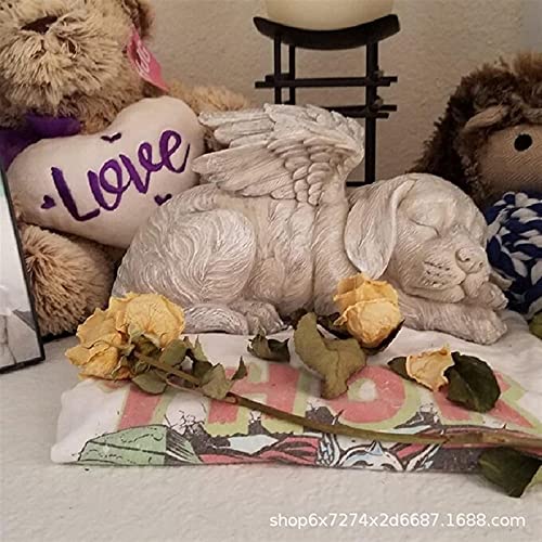 JeeKoudy Pet Memorial Dog Placas conmemorativas, Duerme Ángel Gato y Perro Estatua Conmemorativa Lápida, Ángel Pet Memorial Lápida Estatua, Siempre lo Eres