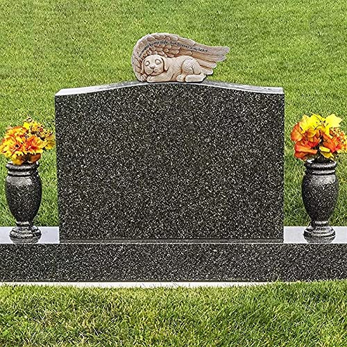 JeeKoudy Signo de Tumba para Mascotas Estatuas de Piedras Preciosas Mascota en Memoria Amorosa Colección Perro de Resina en ala de ángel Estatua para Mascotas en Memoria del Duelo de mi Mejor Amigo