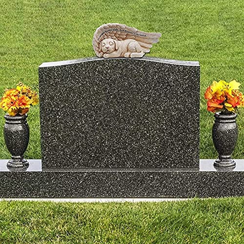 JeeKoudy Signo de Tumba para Mascotas Estatuas de Piedras Preciosas Mascota en Memoria Amorosa Colección Perro de Resina en ala de ángel Estatua para Mascotas en Memoria del Duelo de mi Mejor Amigo