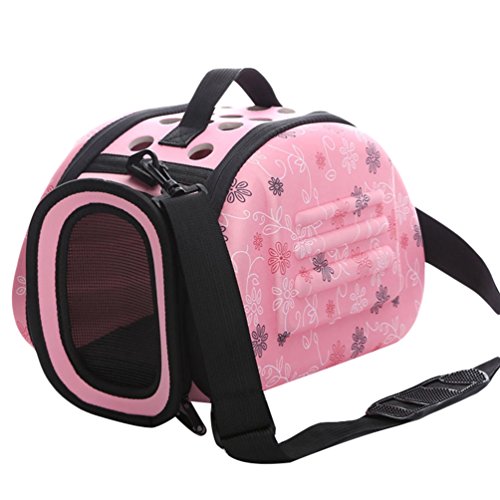 JEELINBORE Portador Bolsa de Transporte Transportín Plegable para Mascotas Capazos de Perros Gatos (Rosa, S)
