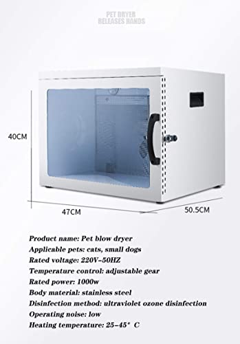 JINPENGRAN Caja de Secado automático para Mascotas, secador de Pelo Esterilizable para Mascotas, Caja de Secado para Gatos, Cachorros, Perros, Belleza de Secado rápido, Seguro y cómodo