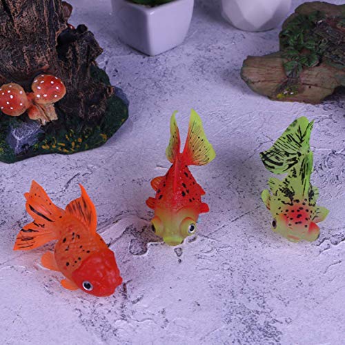 JJDSN Decoraciones de Acuario de Peces Artificiales de 3 Piezas - Decoraciones de Paisaje Flotante vívidas de Peces de Silicona Brillante - Adornos de pecera