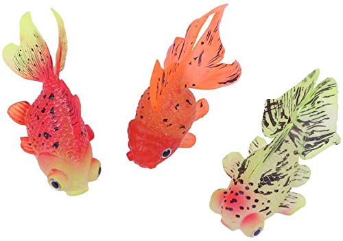 JJDSN Decoraciones de Acuario de Peces Artificiales de 3 Piezas - Decoraciones de Paisaje Flotante vívidas de Peces de Silicona Brillante - Adornos de pecera