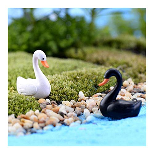 JLZK Materiales ecológicos 1PCS / 2 Piezas de Miniatura Figurita Cisne de Ganso Modelo terrarios/acuarios Adornos Micro Hada de la decoración del jardín No contamina la Calidad del Agua.