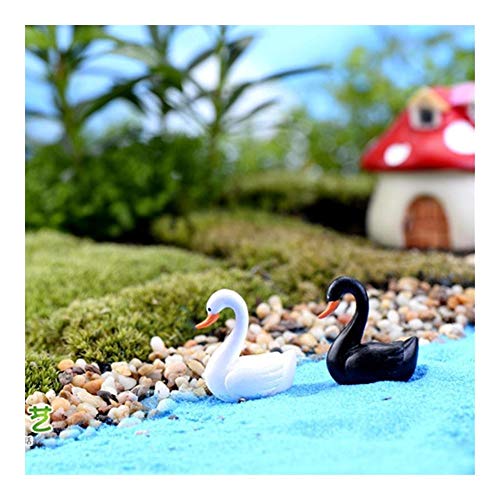 JLZK Materiales ecológicos 1PCS / 2 Piezas de Miniatura Figurita Cisne de Ganso Modelo terrarios/acuarios Adornos Micro Hada de la decoración del jardín No contamina la Calidad del Agua.
