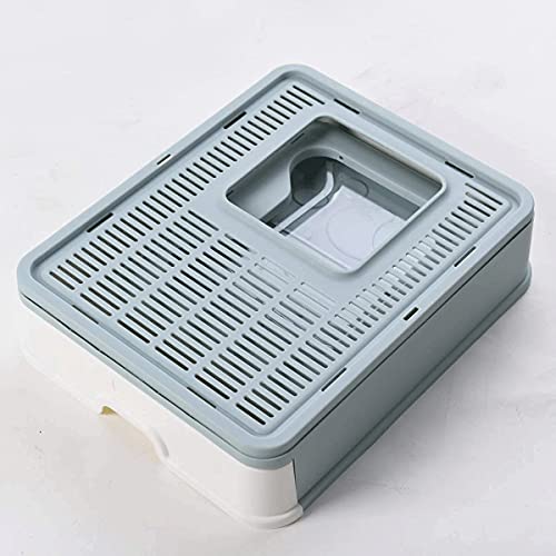 JNOIHF Caja de Arena de Gato, Gato Anti-Salpicaduras Cerradas Plegable Grande PÁGINAS Caja de Arena con Basura de Basura/sortear el sorteo para el Gato de Mascota reduciendo el Seguimiento de la Bas