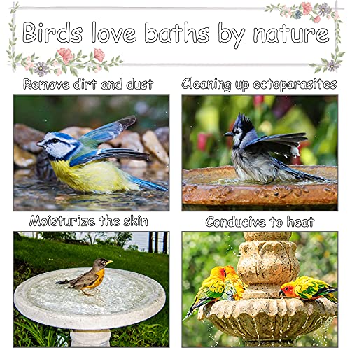 Jodsen Bañera para pájaros,Accesorios para pájaros,Suministros para jaulas de pájaros con Ganchos,Ducha de Agua,Bandeja para pájaros pequeños para Canarios, periquitos,Loro 13X14X13cm (Blanco)