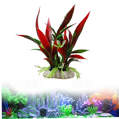 Jorzer Pequeñas Plantas De Acuario Decoraciones para Acuarios Plantas Hidropónicas Rojo