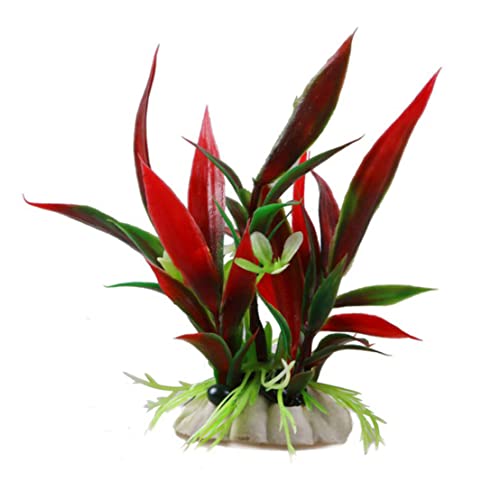 Jorzer Pequeñas Plantas De Acuario Decoraciones para Acuarios Plantas Hidropónicas Rojo