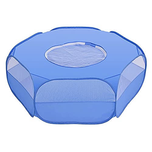 Jorzer Pequeño Animal Playpen Playa Pet Pet per Plazón Pen Cachorro Play Play Tienda De Jaula Impermeable Tienda Portátil Outdoor Ejercicio Patio Cerca con La Cubierta Superior Azul