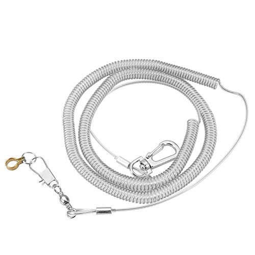 Joyzan 6 m pájaro Cuerda voladora Loro Entrenamiento Anti-mordida Viajar Caminar Kits de Correa para Mascotas Tobillera, Cadena de pie de Loro Suministros de arnés ultraligeros(4.5MM+6M)