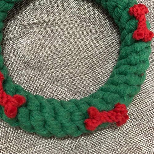 J.SCT-5 Juguete navideño con Cuerda para Perros, Juguete para Masticar con Forma de Corona, Juguete navideño para Perros, Juguete Interactivo para Perros, Regalo navideño navideño para Cachorros de