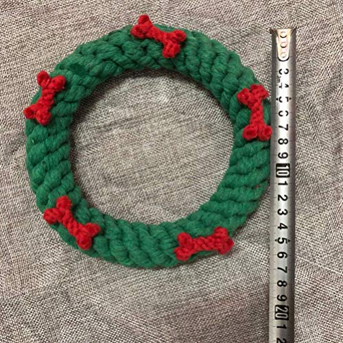 J.SCT-5 Juguete navideño con Cuerda para Perros, Juguete para Masticar con Forma de Corona, Juguete navideño para Perros, Juguete Interactivo para Perros, Regalo navideño navideño para Cachorros de