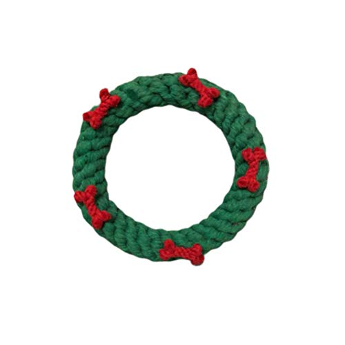 J.SCT-5 Juguete navideño con Cuerda para Perros, Juguete para Masticar con Forma de Corona, Juguete navideño para Perros, Juguete Interactivo para Perros, Regalo navideño navideño para Cachorros de
