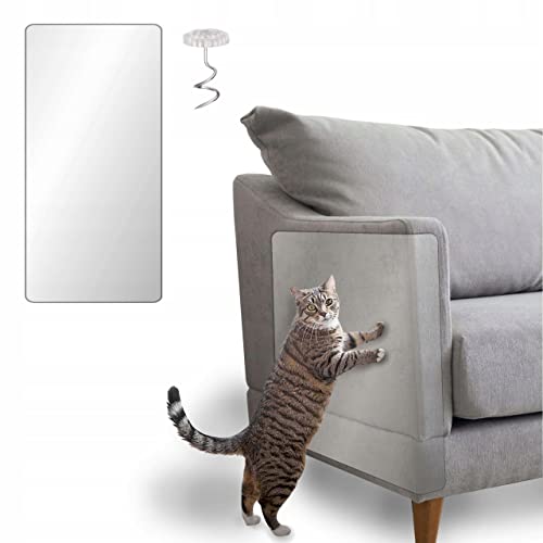 Juego de 6 láminas adhesivas transparentes para protección contra arañazos de gatos y perros, 60 x 40 cm, 2: 50 x 30 cm, 2: 40 x 20 cm, lámina antiarañazos para sofá, pared, puerta