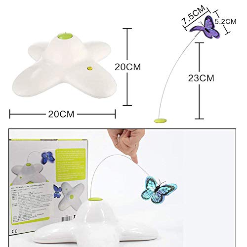 Juguete Automático para Gatos Movimiento Giratorio De 360 ​​Grados Activado Mariposa Divertido Juguete Mascota Gato Interactivo Fluttering Bug Cachorros Intermitente Toy-Cat_Toy Fácil De Limpiar
