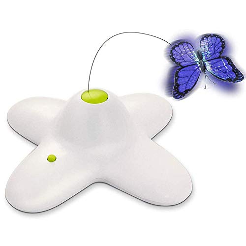 Juguete Automático para Gatos Movimiento Giratorio De 360 ​​Grados Activado Mariposa Divertido Juguete Mascota Gato Interactivo Fluttering Bug Cachorros Intermitente Toy-Cat_Toy Fácil De Limpiar