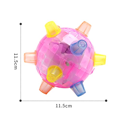 Juguete de bola para mascotas, juguete de bola que rebota brillante para perros, bola intermitente elástica con flash LED para perros con luz y música, gran regalo para mascotas