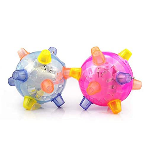 Juguete de bola para mascotas, juguete de bola que rebota brillante para perros, bola intermitente elástica con flash LED para perros con luz y música, gran regalo para mascotas