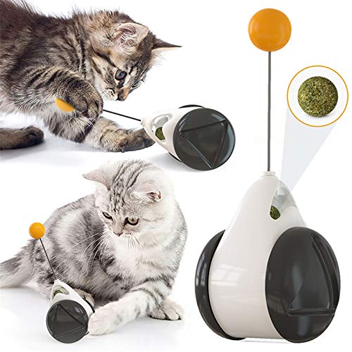 Juguete de giro del vaso de mascotas, juguetes para gatos para interiores, gatos Ruedas juguetes de entrenamiento con equilibrio, gatito interactivo Juguetes de juego gatitos Gatito Deportes Juguetes