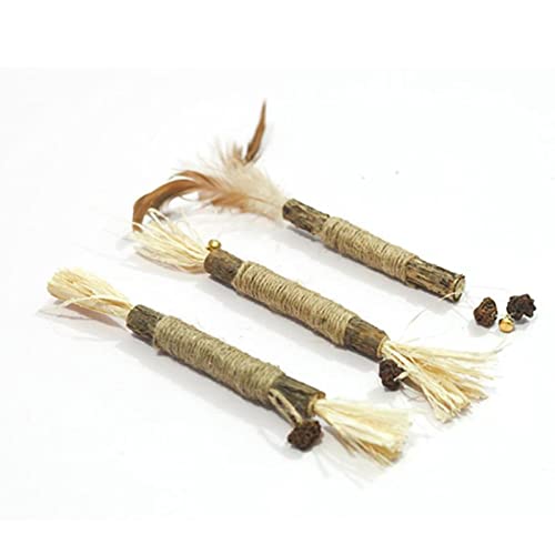 Juguete de hierba gatera - Juguetes para masticar la dentición de gato, juego de combinación de palitos de masticar para gatos para calmar la ansiedad y el estrés del gato, 6 piezas de juguete Pigmana