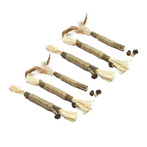 Juguete de hierba gatera - Juguetes para masticar la dentición de gato, juego de combinación de palitos de masticar para gatos para calmar la ansiedad y el estrés del gato, 6 piezas de juguete Pigmana