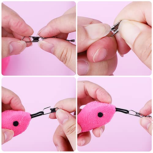 Juguete de Plumas para Gatos,12 Piezas Juguetes Interactivos para Gatos de Interior,1 Varita Retráctil para Gatos y 11 Plumas de Recambio Ratón con Campana,Caña de Pescar Juegos para Gatos Gatitos
