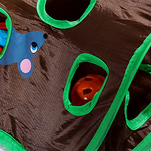 Juguete de túnel Juguete del gato Juguetes para mascotas Juguete de inteligencia Juguete divertido para gatos Con 9 hoyos Con ratones bola de campana gatitos Plegable Para mascotas Kitten Play Traning