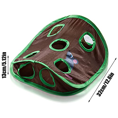 Juguete de túnel Juguete del gato Juguetes para mascotas Juguete de inteligencia Juguete divertido para gatos Con 9 hoyos Con ratones bola de campana gatitos Plegable Para mascotas Kitten Play Traning