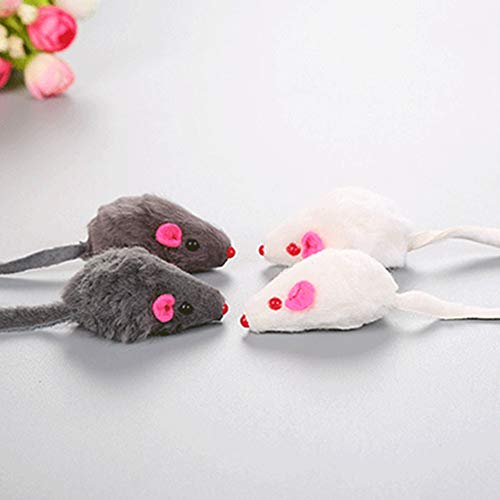 Juguete Gato Gato Peluche Interactivo para Gatos De Interior Juguete Interactivo para Gatos RatóN Mezclado Ratones Blancos Grises Falsos Juguetes para Gatos para Gatos Gatito Gray