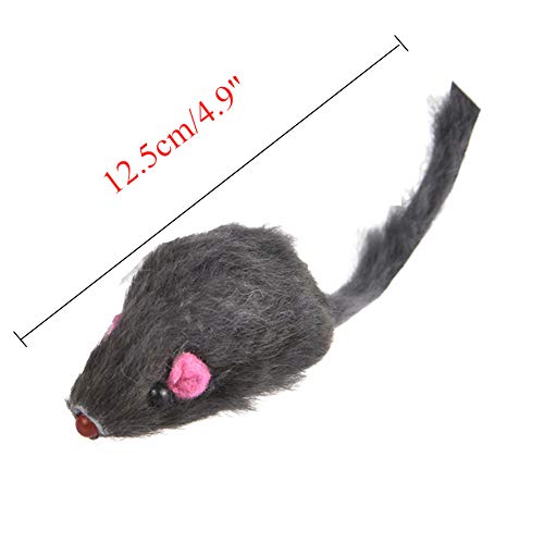 Juguete Gato Gato Peluche Interactivo para Gatos De Interior Juguete Interactivo para Gatos RatóN Mezclado Ratones Blancos Grises Falsos Juguetes para Gatos para Gatos Gatito Gray