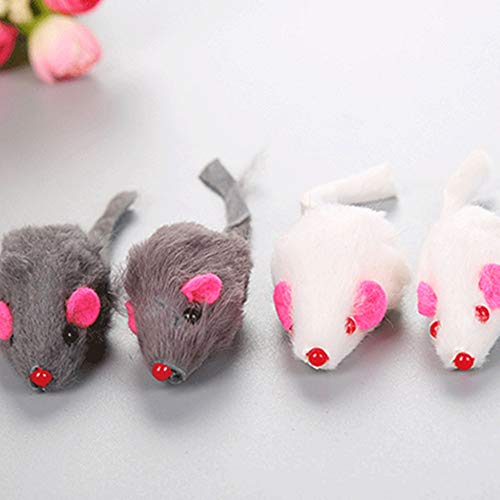 Juguete Gato Gato Peluche Interactivo para Gatos De Interior Juguete Interactivo para Gatos RatóN Mezclado Ratones Blancos Grises Falsos Juguetes para Gatos para Gatos Gatito Gray