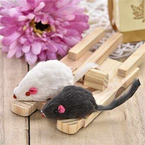 Juguete Gato Gato Peluche Interactivo para Gatos De Interior Juguete Interactivo para Gatos RatóN Mezclado Ratones Blancos Grises Falsos Juguetes para Gatos para Gatos Gatito Gray