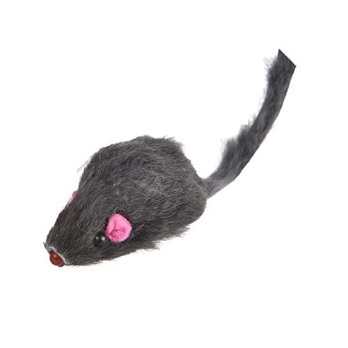 Juguete Gato Gato Peluche Interactivo para Gatos De Interior Juguete Interactivo para Gatos RatóN Mezclado Ratones Blancos Grises Falsos Juguetes para Gatos para Gatos Gatito Gray