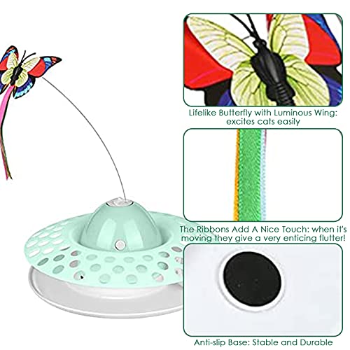 Juguete Para Gatos, Juguetes Interactivos De Mariposa Para Gatos, Eléctrico Con Forma Giratoria, Juguete Automático De Bola De Seguimiento Con Sonido De Gatito Para Interiores Con Alas Luminosas