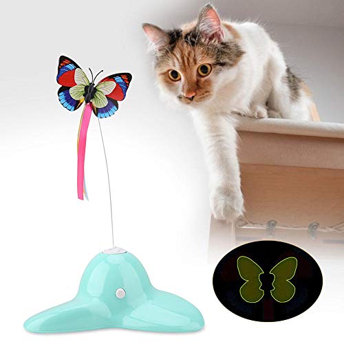 Juguete para gatos, mariposa luminosa, eléctrico giratorio de 360 ​​°, juguete para gatos, juguetes de entrenamiento en interiores para gatitos, gatitos, gatos, ejercicio, juego, persecución, entreten