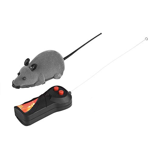 Juguete teledirigido electrónico del Animal doméstico de la Rata del ratón, Juguete del ratón de la simulación para el niño del Perro del Gato(Gris)