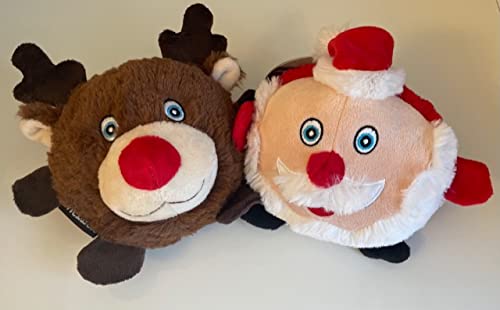 Juguetes de peluche para perros de Papá Noel y renos (con sonidos crujientes y chillidos)