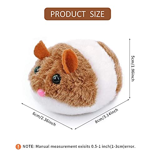 Juguetes para Gato Nesloonp Raton Juguete Gato Ratones para Gatos Que se Mueven Forma de Mouse Movimiento Ratones para Gatos de Peluche（2 Piezas Gris e Marrón）