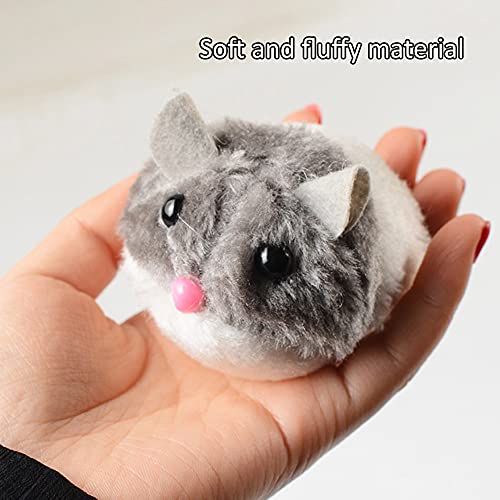 Juguetes para Gato Nesloonp Raton Juguete Gato Ratones para Gatos Que se Mueven Forma de Mouse Movimiento Ratones para Gatos de Peluche（2 Piezas Gris e Marrón）