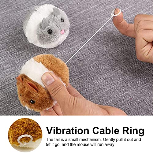 Juguetes para Gato Nesloonp Raton Juguete Gato Ratones para Gatos Que se Mueven Forma de Mouse Movimiento Ratones para Gatos de Peluche（2 Piezas Gris e Marrón）