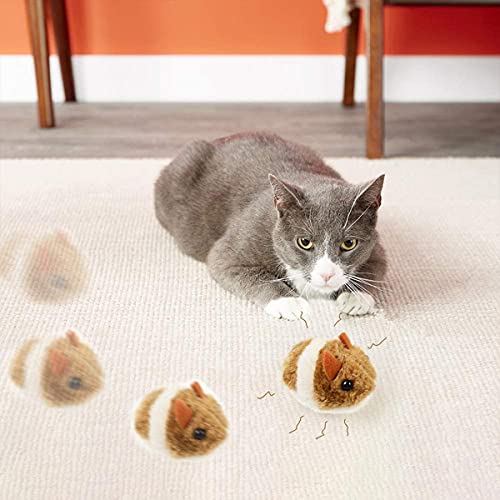 Juguetes para Gatos Tomicy Ratones para Gatos de Peluche, Juguetes Interactivos para Gatos, Juguetes Gatos Raton de Peluche, Ratones para Gatos Que Se Mueven Ratón de Juguete Lindo Gato 2 Piezas
