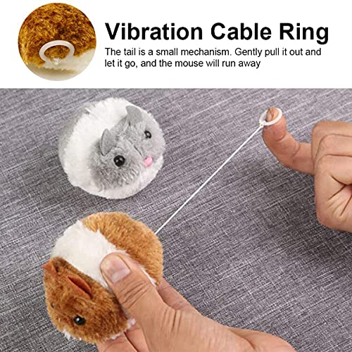 Juguetes para Gatos Tomicy Ratones para Gatos de Peluche, Juguetes Interactivos para Gatos, Juguetes Gatos Raton de Peluche, Ratones para Gatos Que Se Mueven Ratón de Juguete Lindo Gato 2 Piezas