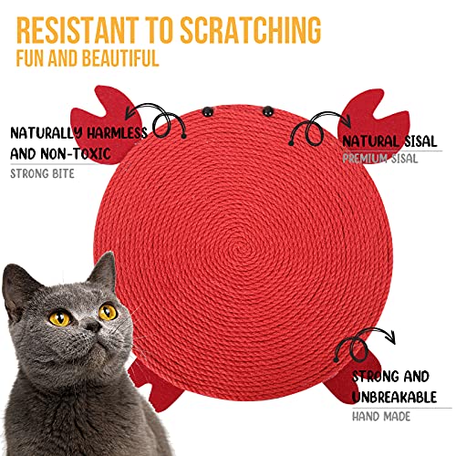 JuneJour Rascador para gatos, estera rascador, muebles para rascar con hierba gatera, juguete para gatos y perros