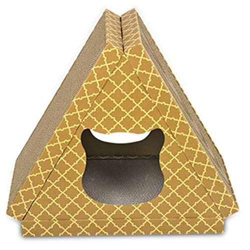 Just-sale Juguete para gatos de cartón y rascador, pirámide de juguete y cueva